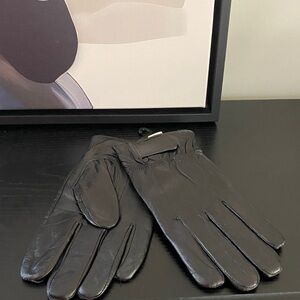 Vintage Unisex Black Leather Gloves